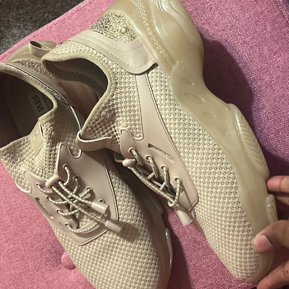 Steve Madden Cream Rhinestone Shoes